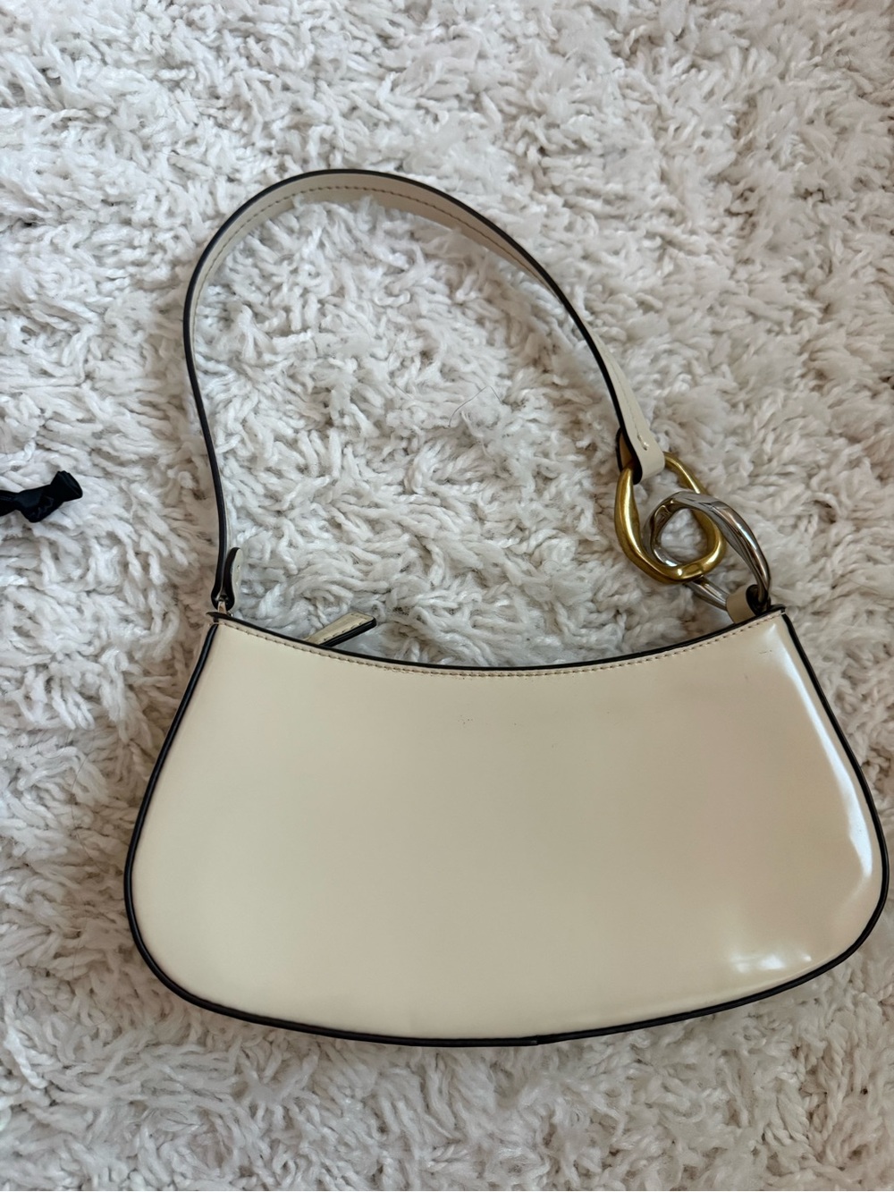Staud Ollie Cream Shoulder Bag with Gold & Silver Hardware - Picture 7 of 10